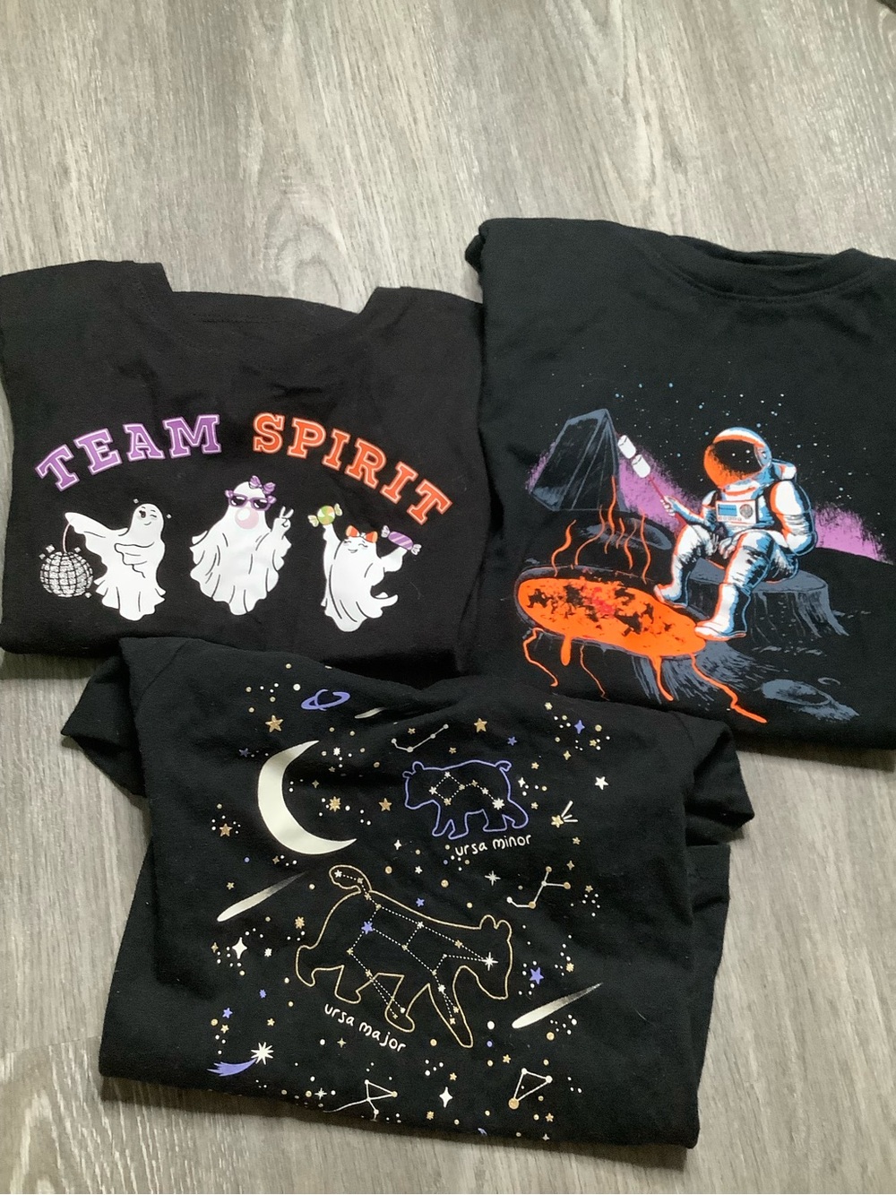 Cat & Jack Black Kids' Graphic Tees with Space, Ghosts & Constellation Prints